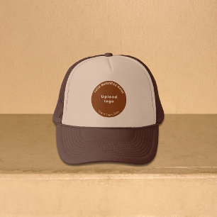 Rond Bedrijfsmerk op Bruin en Tan Trucker Hat Pet