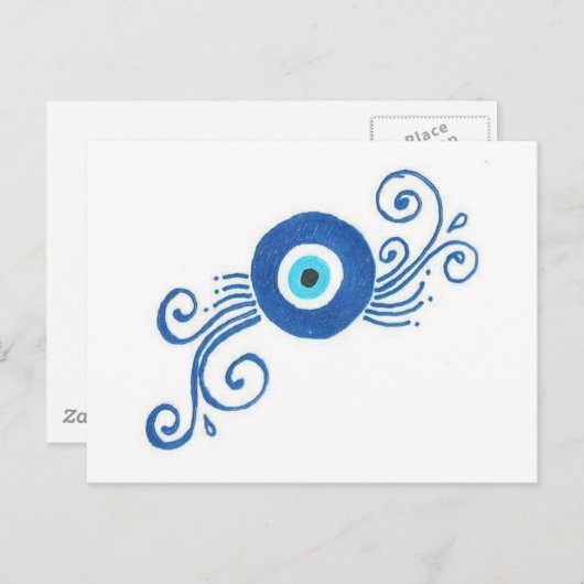 rond blauw boezem briefkaart (Voorkant / Achterkant)