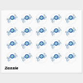 rond blauw boezem ronde sticker (Vel)