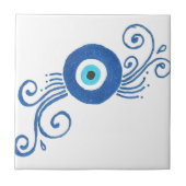 rond blauw boezem tegeltje (Voorkant)