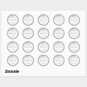 Rond Blauw en Goud Baby shower Dank u Stickers (Vel)