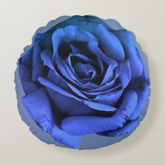 rond blauw roos kussen