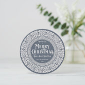 Rond Blauw + Wit Keltisch Feestdagenkaart (Staand voorkant)