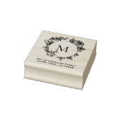 Rond Bloemen Lijst Monogram & Retouradres Rubberstempel (Stempel)