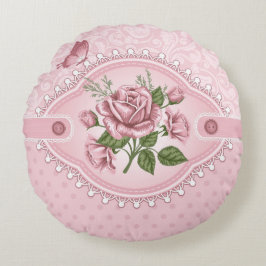 Rond bloemig katoenen gooi kussen