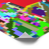 Rond bloemmandala gekleurd op een rood, groen en poster (Hoek)