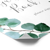 Rond bord met ruwe zonnebloem en eucalyptus voor g poster (Hoek)