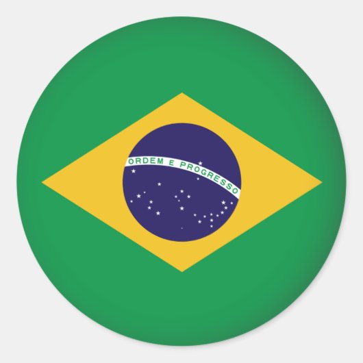 Rond Brazilië Ronde Sticker (Voorkant)