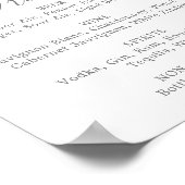 Rond Bruiloftsdrankjes Menu Bord met Zonneschijn Poster (Hoek)