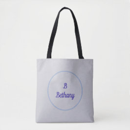 Rond cirkelontwerp met monogram tote bag