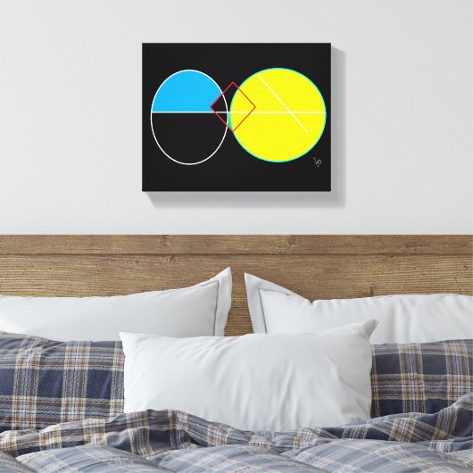 rond cirkelvormig canvas (Insitu (Slaapkamer))