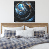 Rond de Abstracte Kunst Wrapped Druk van het Canva Canvas Afdruk (Insitu (Slaapkamer))