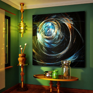 Rond de Abstracte Kunst Wrapped Druk van het Canva Canvas Afdruk