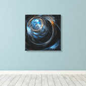 Rond de Abstracte Wereld van de Kunst drukken van  Canvas Afdruk (Insitu (Houten vloer))