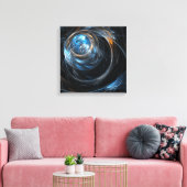Rond de Abstracte Wereld van de Kunst drukken van  Canvas Afdruk (Insitu (Woonkamer))