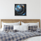 Rond de Abstracte Wereld van de Kunst drukken van  Canvas Afdruk (Insitu (Slaapkamer))