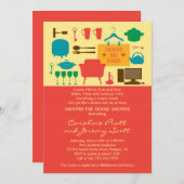 Rond de Bridal Shower-uitnodiging van het House Co Kaart (Voorkant / Achterkant)