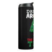 Rond de Cartoon voor kersttekening dobbelen Thermosbeker (Gedraaid links)