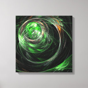 Rond de Groene Abstracte Druk van het Quad Canvas Afdruk