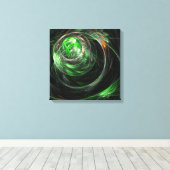 Rond de Groene Abstracte Druk van het Quad Canvas Afdruk (Insitu (Houten vloer))