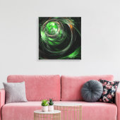 Rond de Groene Abstracte Druk van het Quad Canvas Afdruk (Insitu (Woonkamer))