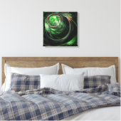 Rond de Groene Abstracte Druk van het Quad Canvas Afdruk (Insitu (Slaapkamer))