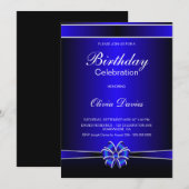 Rond de herfst van de zwarte en blauwe verjaardag kaart (Voorkant / Achterkant)