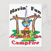 Rond de kampvuur briefkaart (Voorkant)