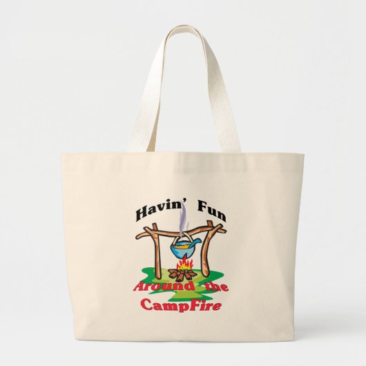 Rond de kampvuur grote tote bag (Voorkant)