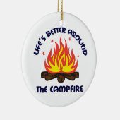 Rond de kampvuur keramisch ornament (Rechts)