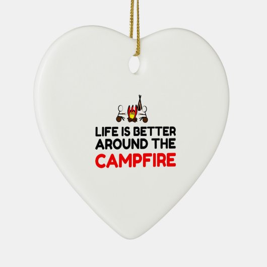 Rond de kampvuur keramisch ornament (Rechts)