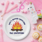 Rond de kampvuur papieren bordje (Feest)