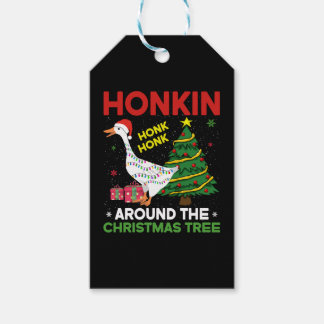 Rond de kerstboom cadeaulabel