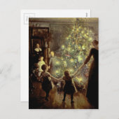 Rond de kerstboom feestdagenkaart (Voorkant / Achterkant)