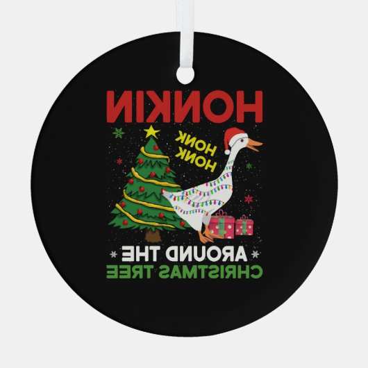 Rond de kerstboom glas ornament (Achterkant)