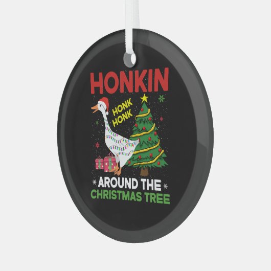 Rond de kerstboom glas ornament (Voorkant links)