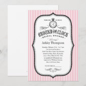 Rond de Klok Bridal Shower-uitnodigingen Kaart (Voorkant / Achterkant)