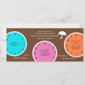 Rond de klok Bruids Douche Uitnodiging Bruin (Voorkant)