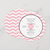 Rond de klok Bruids Douche Uitnodiging in Roze (Voorkant / Achterkant)