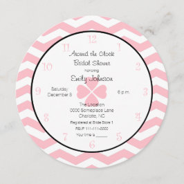Rond de klok Bruids Douche Uitnodiging in Roze