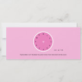 Rond de klok Bruids Douche Uitnodiging Roze (Achterkant)