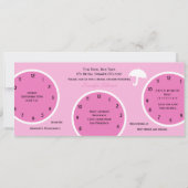 Rond de klok Bruids Douche Uitnodiging Roze (Voorkant)