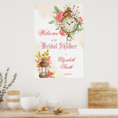 Rond de klok bruidsfeest welkomstbord poster (Keuken)