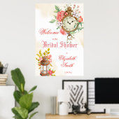 Rond de klok bruidsfeest welkomstbord poster (Thuiskantoor)