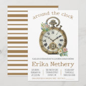 Rond de klok Thema Vrijgezellenfeest Kaart (Voorkant / Achterkant)