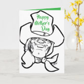 Rond de kudde Cowgirl #160331 Moederdag Kaart (Gele Bloem)