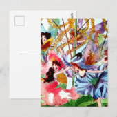 "Rond de Maypole" Fairy Art van M T Ross Briefkaart (Voorkant / Achterkant)