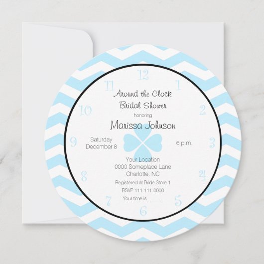 Rond de Uitnodiging van de Bridal van de Klok in B (Voorkant)