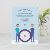 Rond de uitnodiging van de Gay Wedding van de Klok (Staand voorkant)