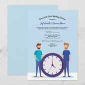 Rond de uitnodiging van de Gay Wedding van de Klok (Voorkant / Achterkant)
